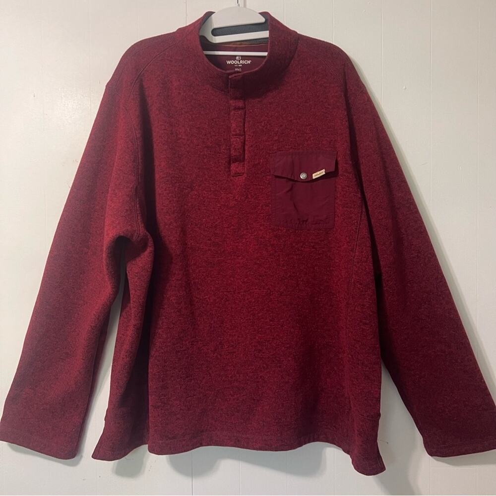 Woolrich Pullover Fleece Lined Sweatshirt Sweater Cabincore Outerwear Hiking XXL
